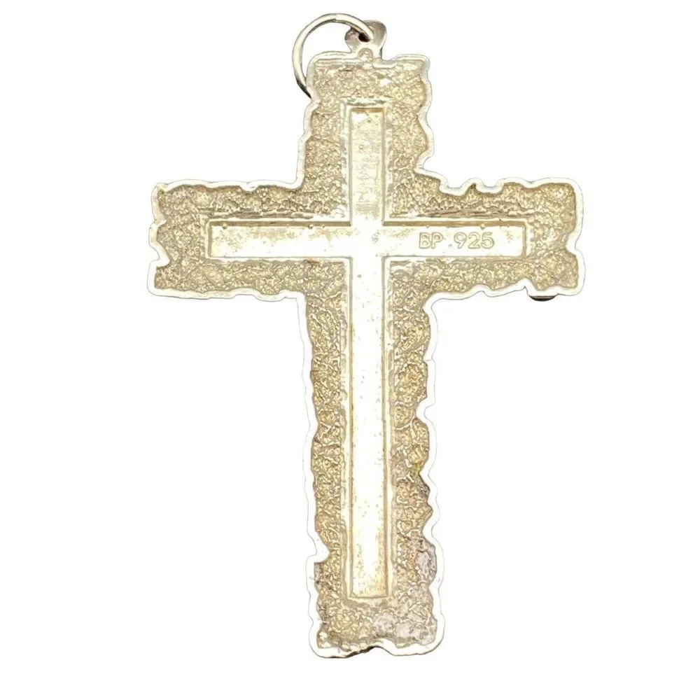 Berna Peci sterling silver 925 large cross crucifix pendant